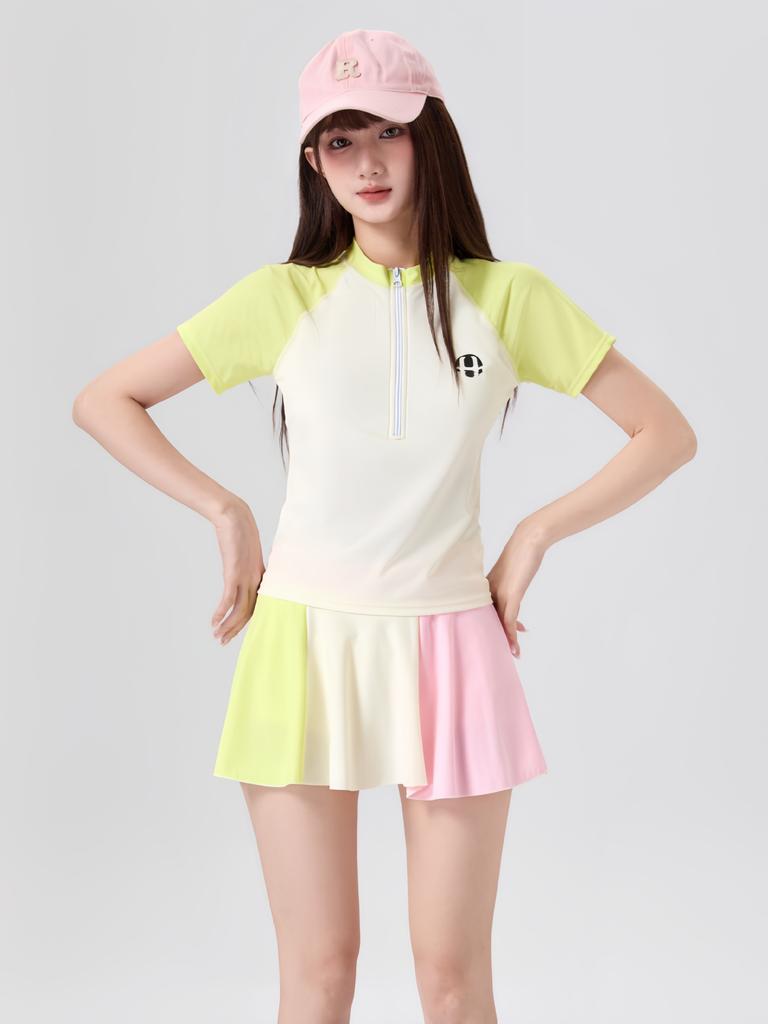 Korean INS New Swimsuit for Women, Conservative Skirt Split Sporty Style, 1011 Beach Vacation Swimwear