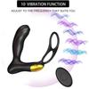Vibrators with Dual Ring, Silicone Sex Toy Men with Dual Motors, 10 Vibration Modes and Remote Control, Butt Plug, Prostate Stimulator for Men