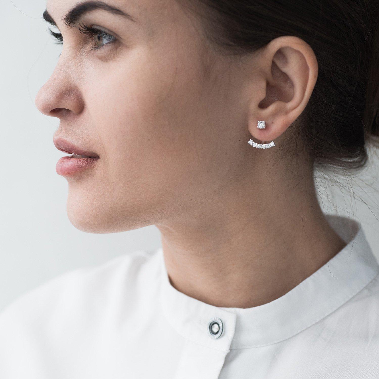 

Срібні сережки-гвоздики (фіаніти) Oniks срібний