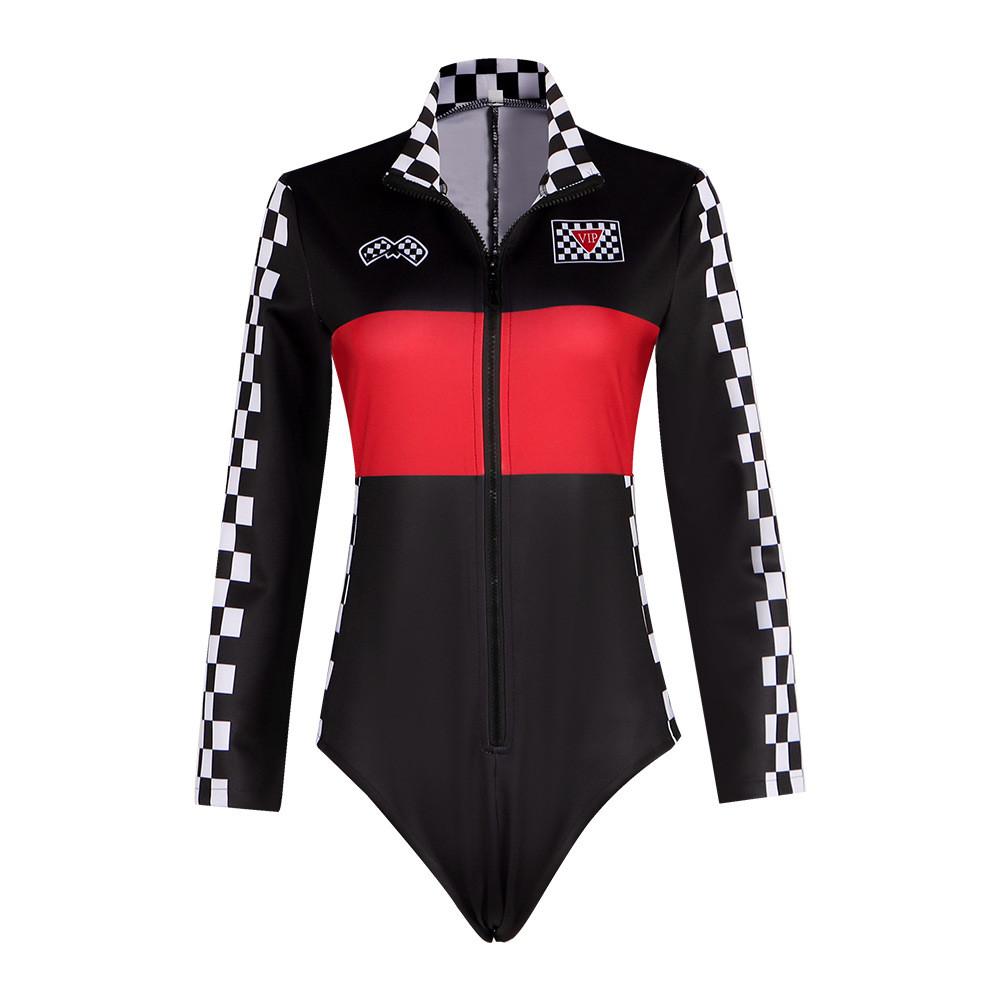 Racing Suit Cosplay Costume For Women With Polyester Fabric For Nightclub Dance Performances