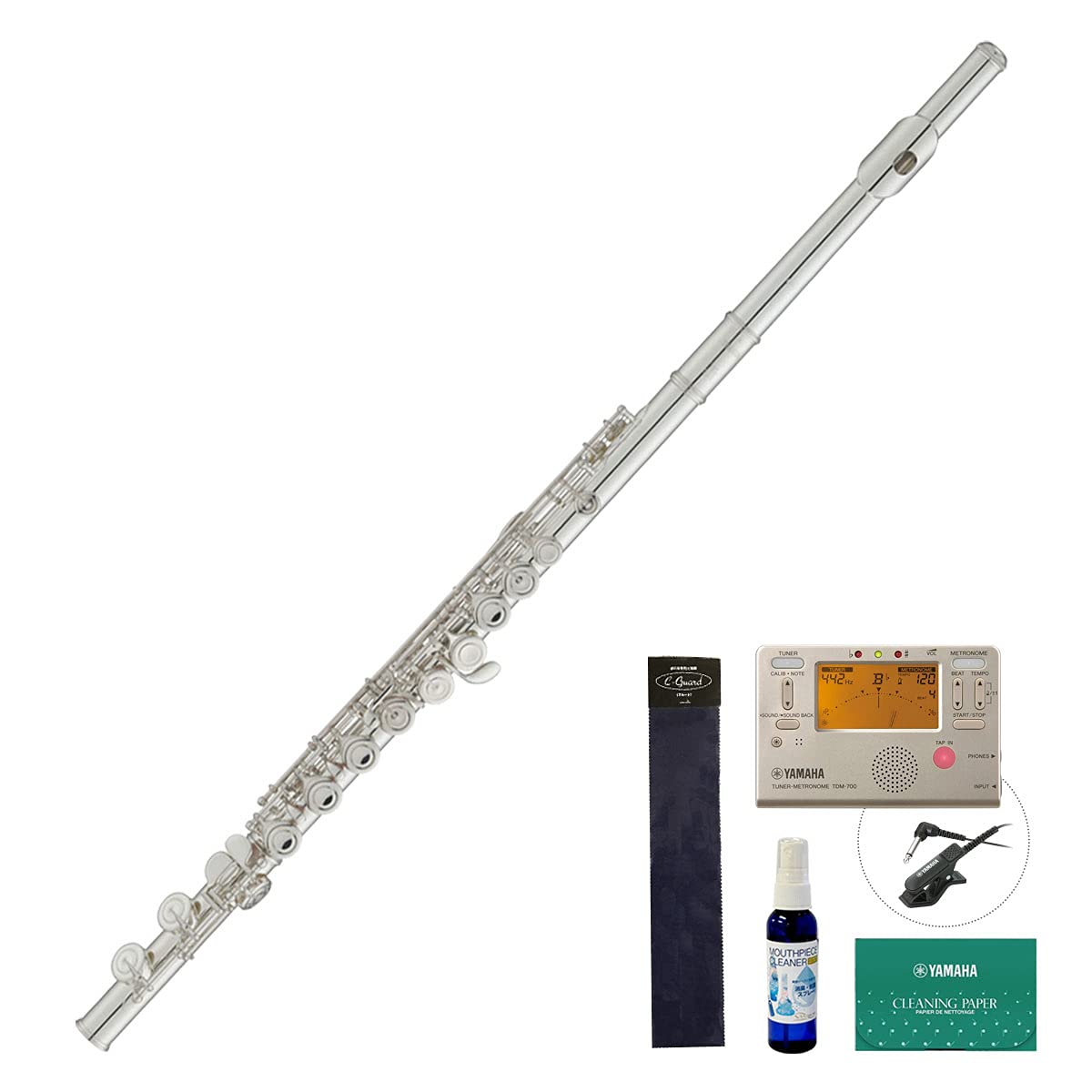 

Original tuner microphone set YAMAHA/YFL-312 Yamaha Flute Standard with E-mechanism, silver head pipe