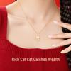 Lucky Cat Charm Necklace for Women
