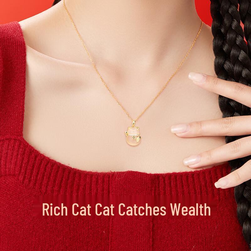 Lucky Cat Charm Necklace for Women