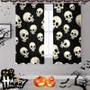 2 Stück - Halloween Gothic Stil Totenkopf-Print Vorhänge Stangentaschenvorhänge Heimdekoration Zimmerdekoration