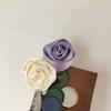 Flower Silk Satin Hair Rope Korean Style Elastic Hair Band Simple Rose Hair Rope  Ponytail Holder