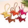 Süßer PU-Leder Tieranhänger Niedlicher Dackel Hund Schlüsselanhänger Anhänger Hängendes Ornament Rucksack Handtasche Charm Geschenk
