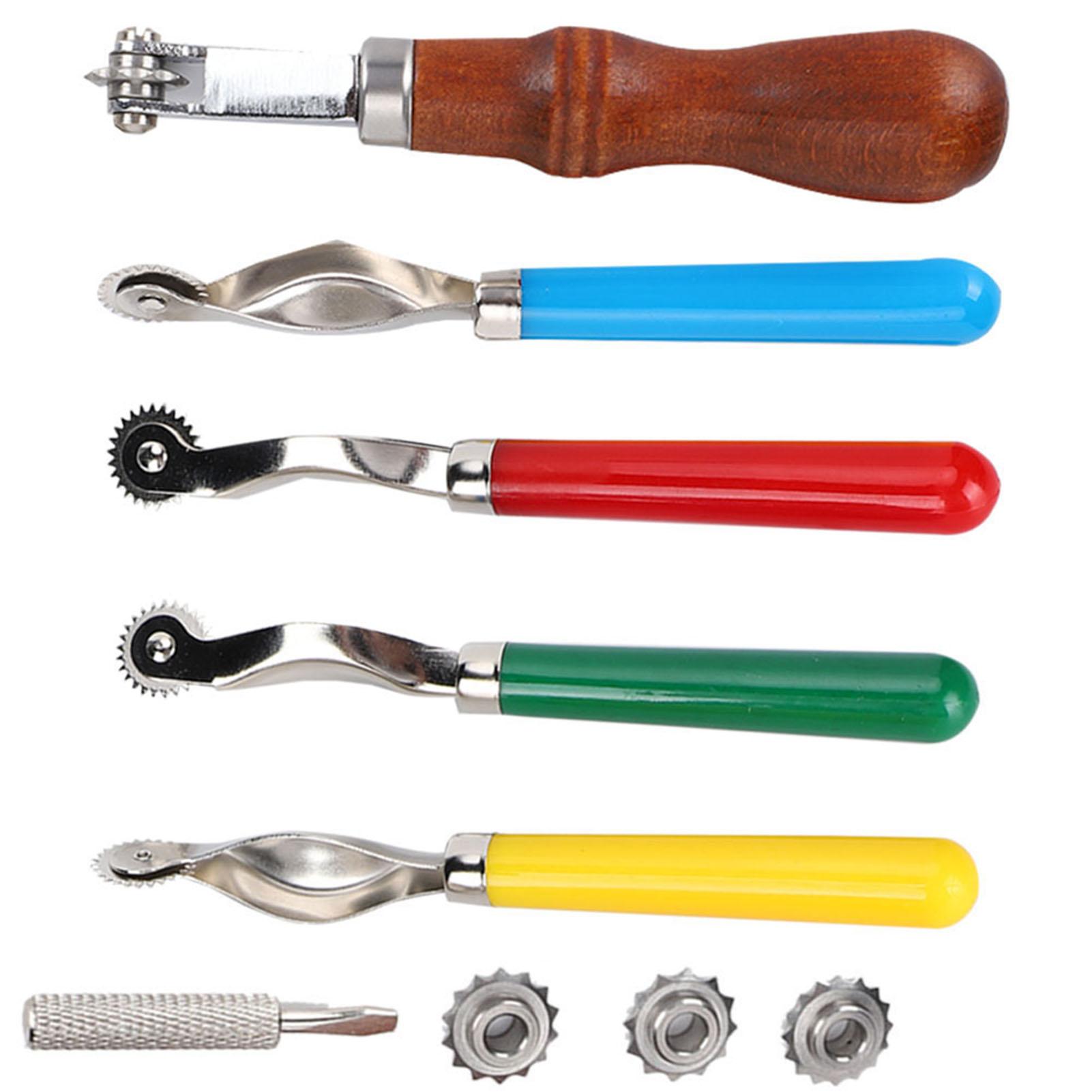 

5 шт. Кожаное колесо для разметки оверстич Ручной скрайбер Точка Инструмент для изготовления Шитье Спейсер