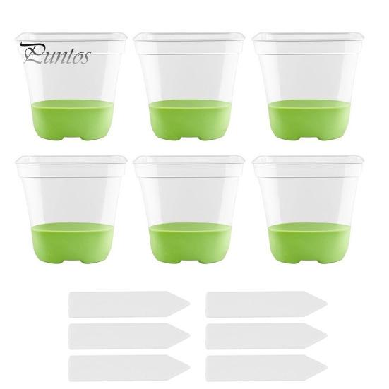 

6/12 шт. силиконовый детский горшок, прозрачные квадратные горшки для растений с дренажными отверстиями, легкая пересадка, пластиковый многоразовый цветочный горшок для здорового роста корней 6pcs зелёный/жёлтый