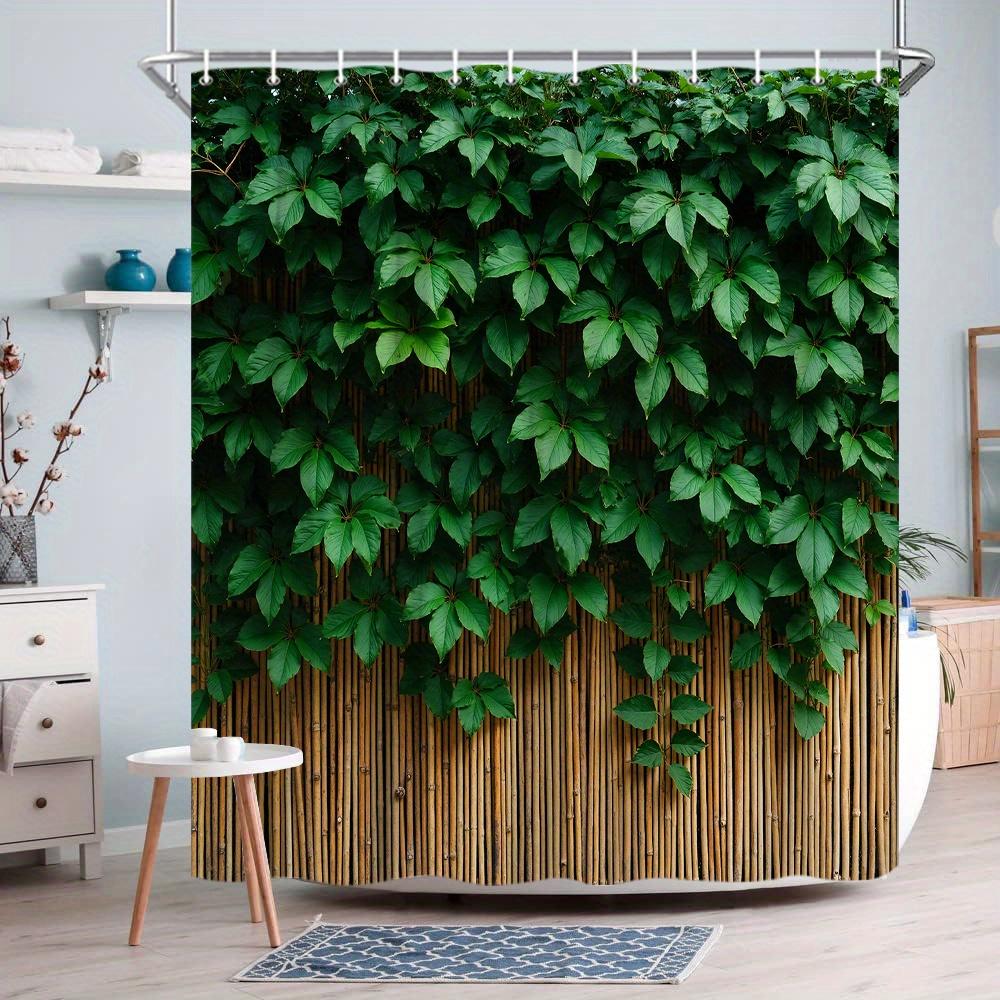 

Nature S Embrace 3D Shower Curtain - Bamboo & Green Leaves Theme For Bathroom Decor, Adds Freshness And Serenity W60H190(CM)-1 Pcs