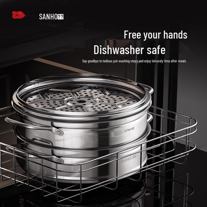 Sanhe 28cm 3-Layer 304 Stainless Steel Steamer Pot