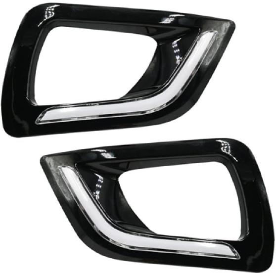 BAKUGO 2Pcs Car LED Daytime Running Light Turn Signal Light DRL Fog Lamp for Nissan Navara NP300 2015 2016 2017 2018 2019,White,