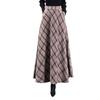 Fustă lungă retro cu carouri, pentru toamnă-iarnă, cu tiv de umbrelă, pentru siluetă pară