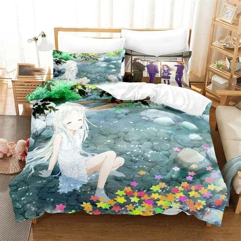 3D Printed Anime Anohana Honma Meiko Beding Sets Exquisite Bed Suplies Set Soft Duvet Cover Bed Warm Comforter Set High-End Premium Birthday Gift