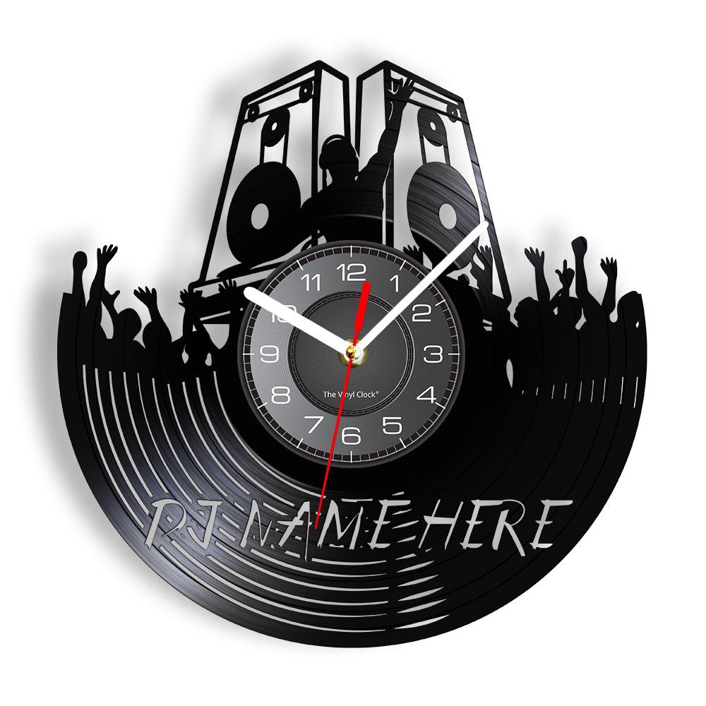 

Custom Wall Clock Personalized DJ Wall Clock Made to Order DJ Vinyl Record Clock Night Club Wall Art Decor Gift For Music Lovers