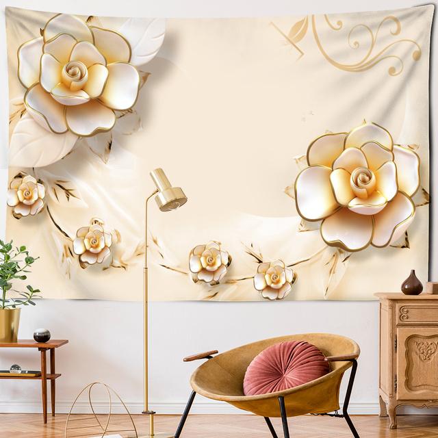 Tapiserie cu flori bogate Bujor ecran model suspendat pe perete stil simplu boem hippie vrăjitorie TAPIZ Artă decor dormitor