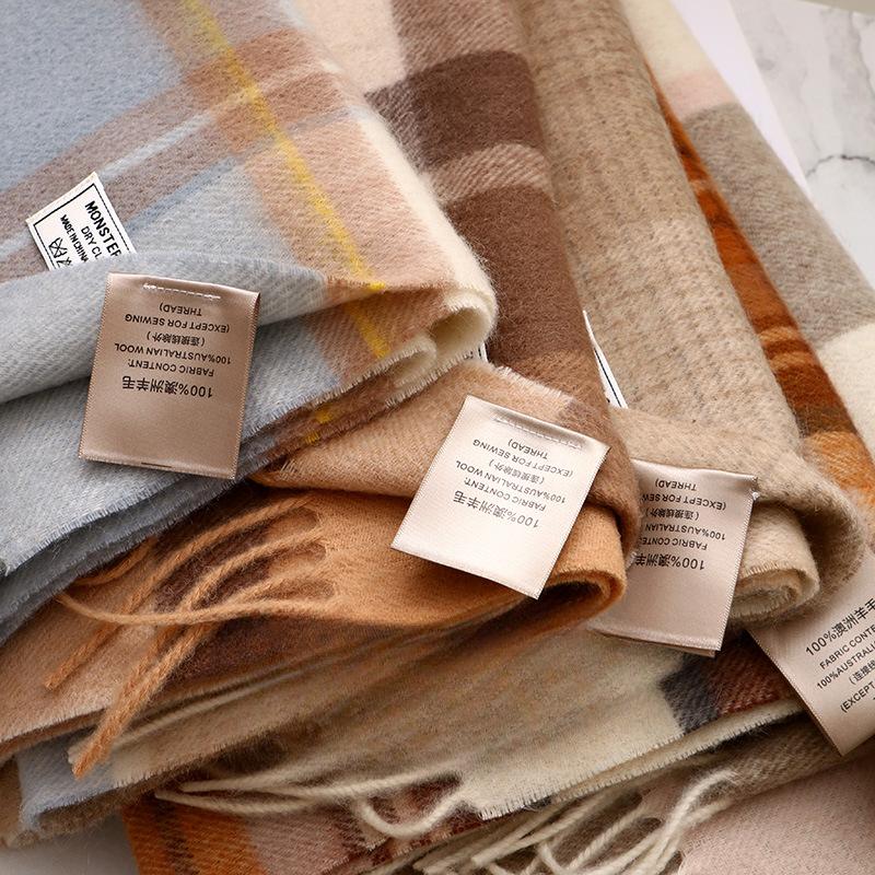 Лучшие товары в Великобритании 100% шерстяной клетчатый шарф женский зимний студенческий — фото 3