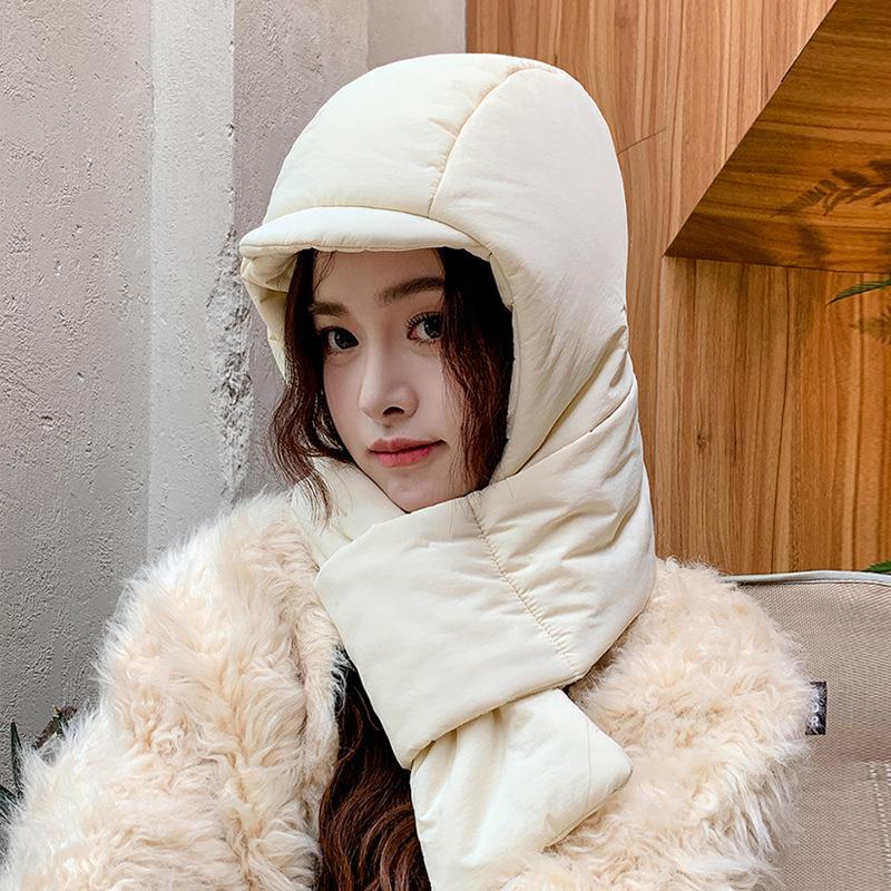 Women's Korean Lei Feng Winter Hat: New Style, Windproof, with Earmuffs and Scarf for Outdoor Skiing and Cycling.