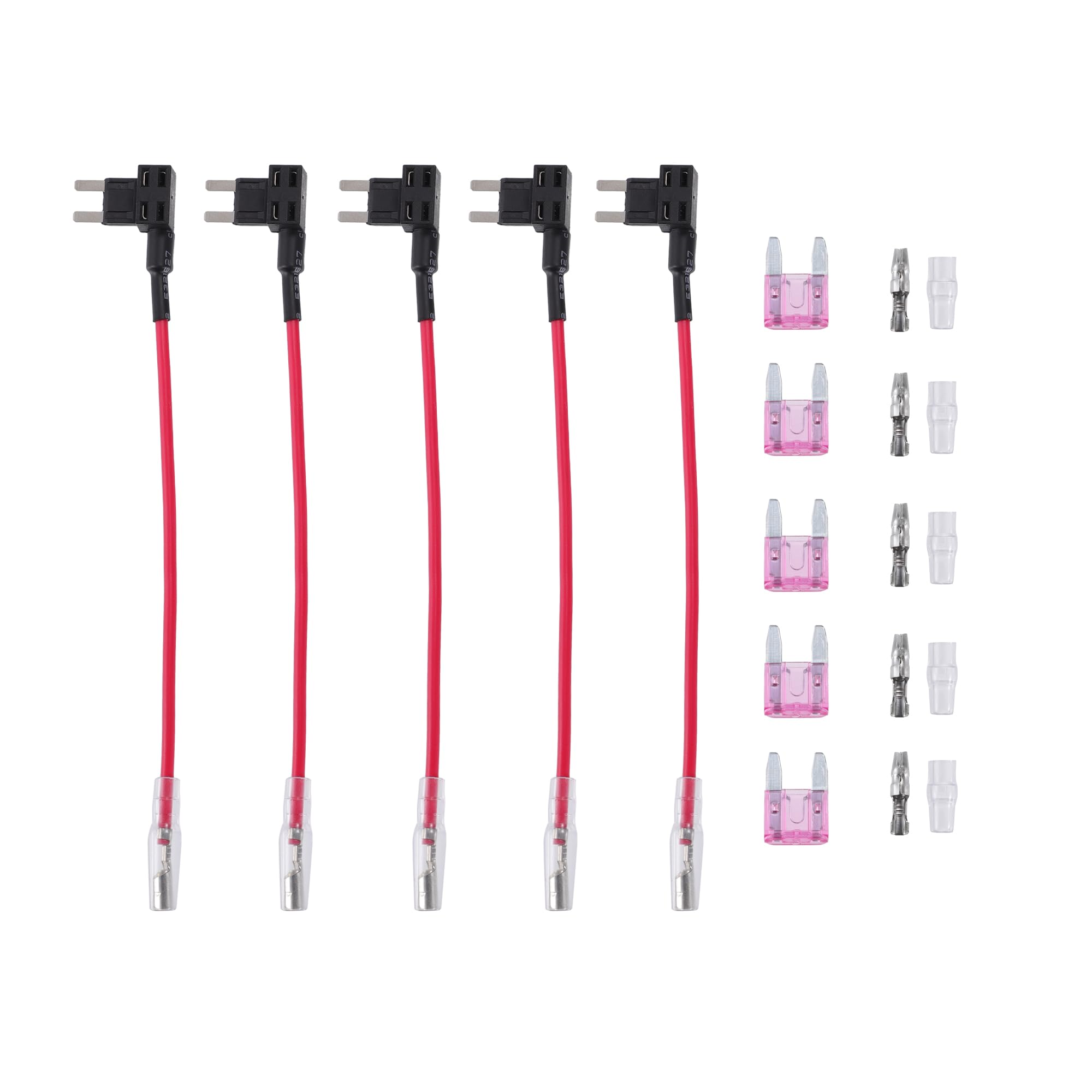

X AUTOHAUX 5 Sets Universal Car Fuse Tap and Circuit Adapter Mini Type Fuse 3A 3 красный