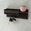 Wall-Mounted Key Rack With Hooks Wooden Storage Rack For Entryway Kitchen And Living Room