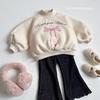 Girls' Winter Two-Piece Set: Princess-Style Velvet Hoodie & Flare Pants