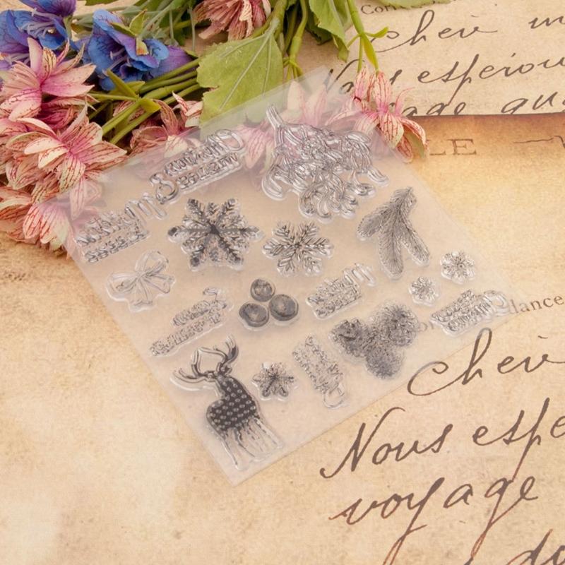 Clear Silicone Stamper for Seal Envelope Card Making Scrapbooking Christmas Decorative Stamper for Craft Embellishments