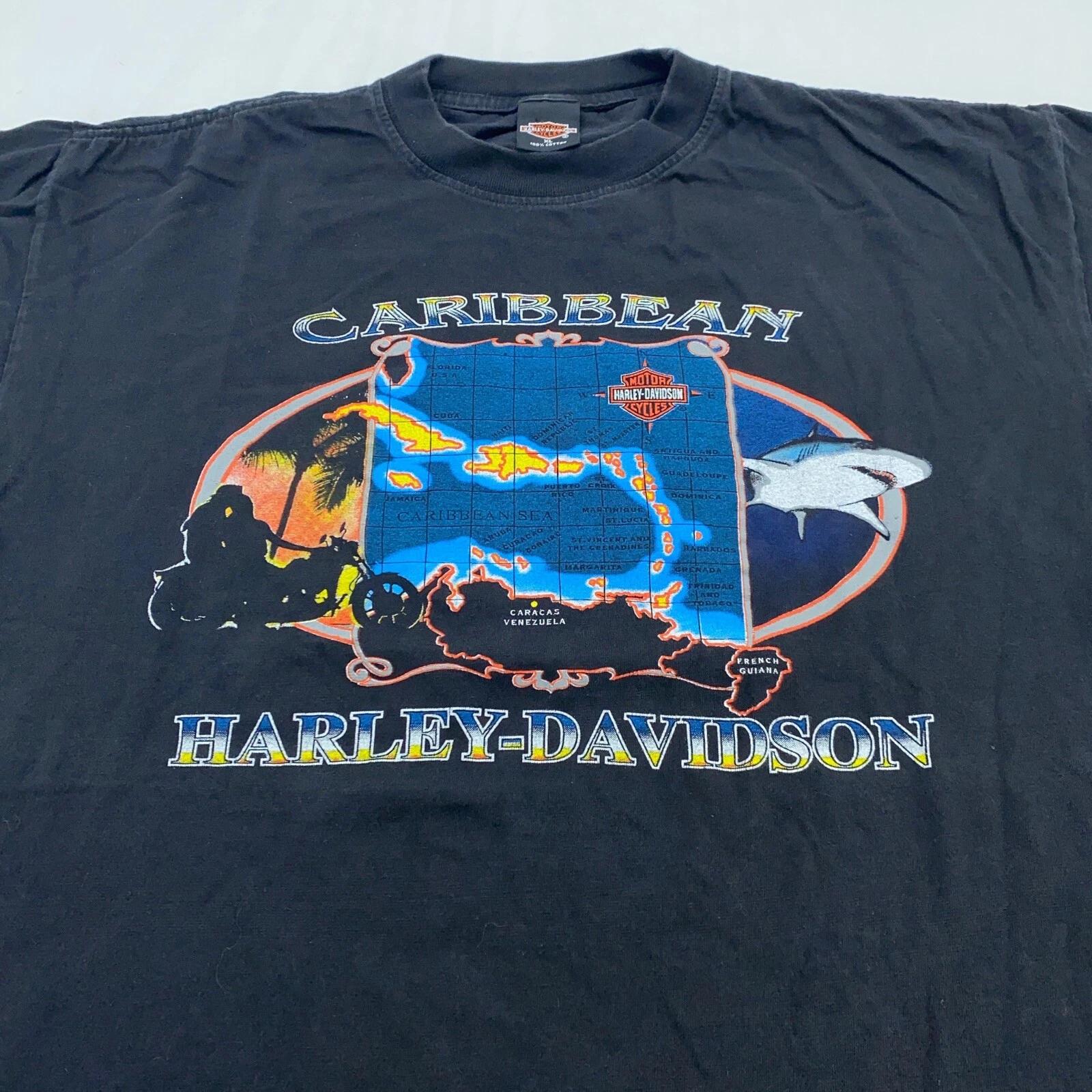 

vintage HARLEY DAVIDSON CARIBBEAN SUPER BIKES ST MAARTEN T-Shirt XL biker M