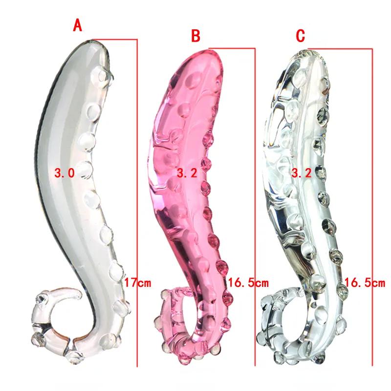 Glass Anal Beads Butt Plug Adult Toys Prostate Massager Glass Crystal Dildo G-Spot Female Masturbation Couple Filrting Sex Tools