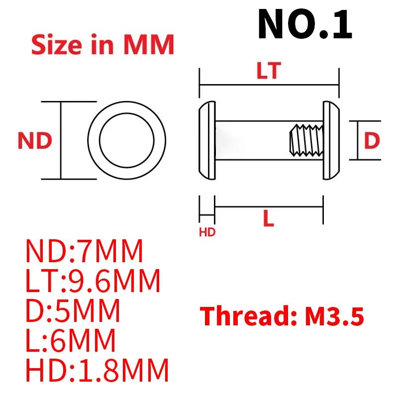 1PCS M3.5 Thread Knife Handle Timascus Lock Screws Folding Knives Shank Spindle Axis Rivets DIY Make Accessories Nails T8 Screw