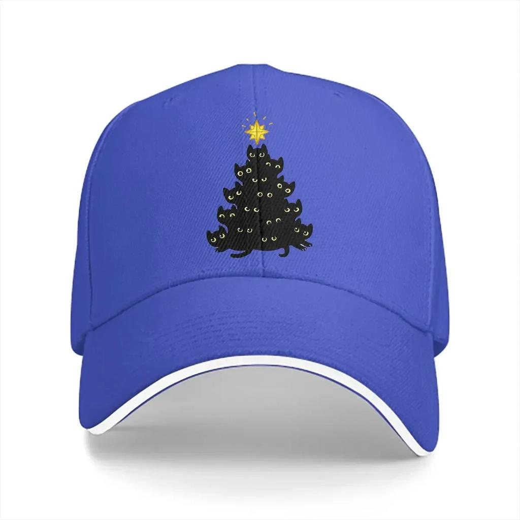 Washed Unisexs Baseball Cap Meowy Christmas Trucker Snapback Caps Dad Hat Cats