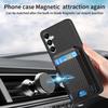 Vertical Cards Solt Wallet Case For Samsung S24 Ultra S23 Plus S22 S21 A15 A25 A35 A55 Carbon Fibre Magnetic Foldable Kickstand