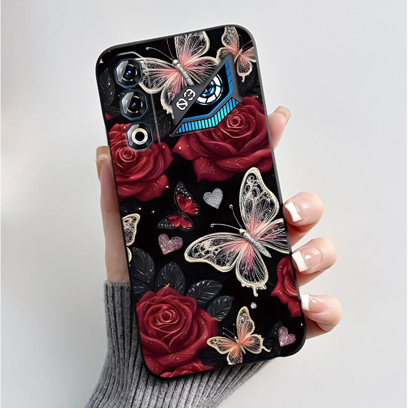 For ZTE Nubia Neo 3 Neo3 GT 5G Case Z2465N Shockproof Silicone TPU Butterfly Flower Back Cover For Nubia Neo 3GT Soft Phone Case