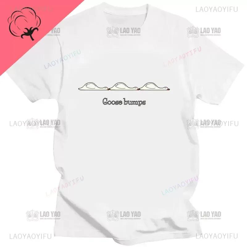 Kawaii Koszulka z Gęsią Zabawna Koszulka Gęsia Skórka Głupia Gęś Kobiety Mężczyźni Casualowe Topy do Dojazdów Oversizowa Koszulka Camisetas Koszulki na Zamówienie