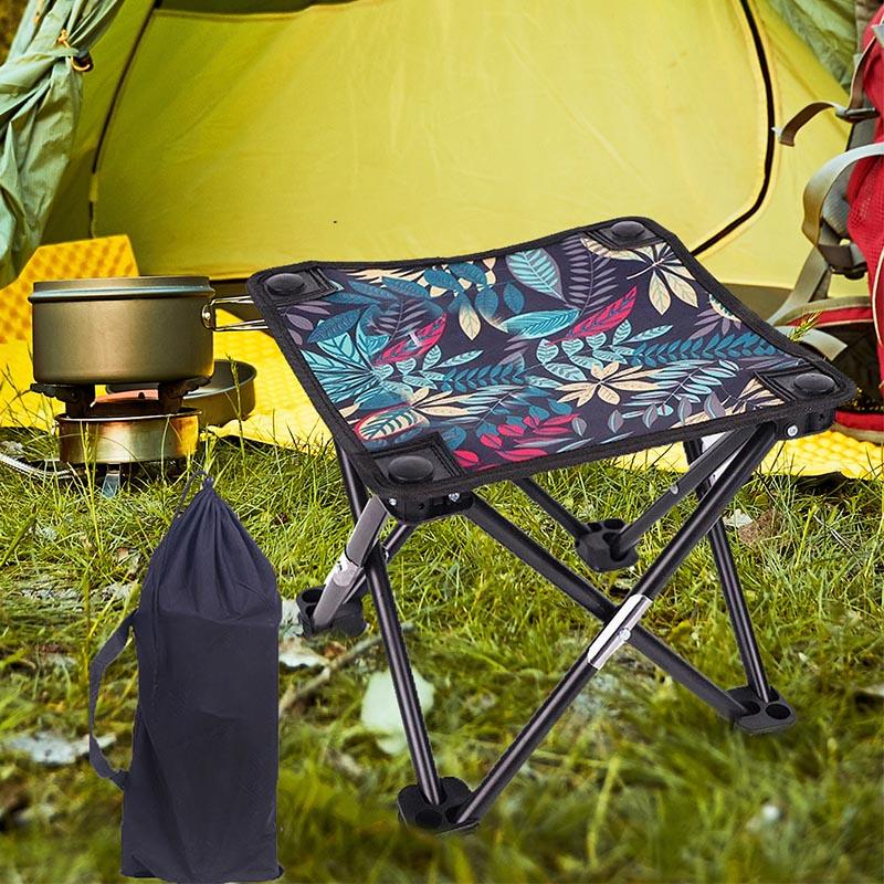 Collapsible Stool Mini Lightweight Recliner Foot Rest Fishing Chair Footrest For Patio Travel Picnic Walking Hiking Festival