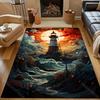 1PC Lighthouse and Stormy Sea Pattern Rug Carpets for Bedroom Living Room Sofa Mat Creative Door Mat Cloakroom Home Decor