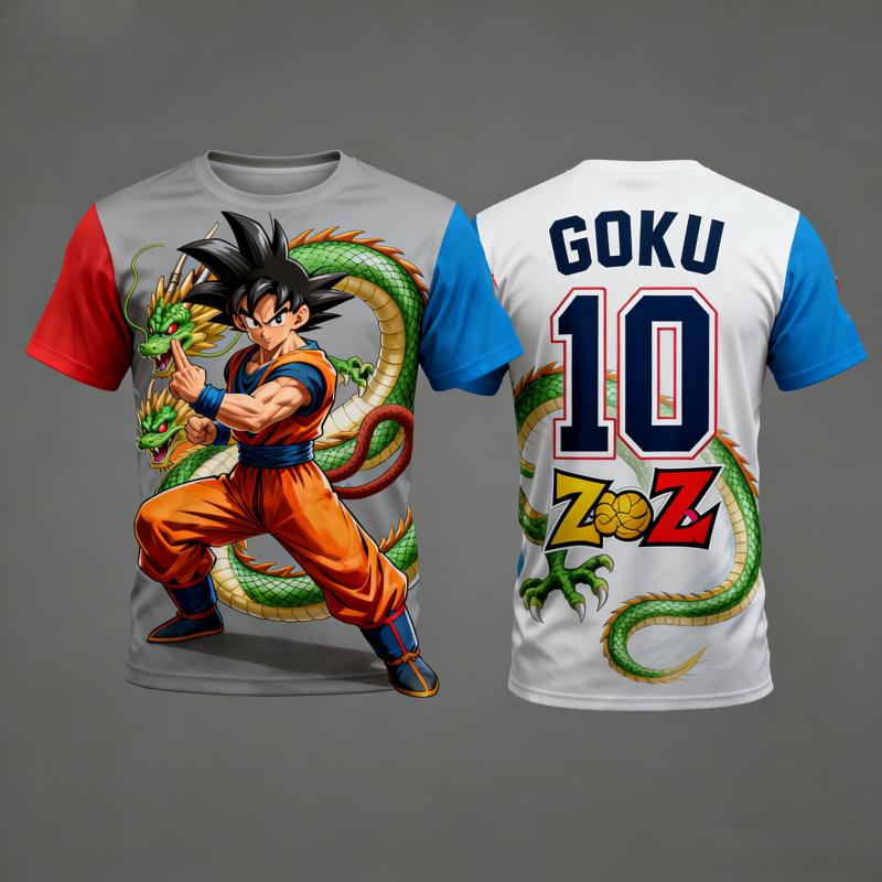 

2026Summer Dragon Ball 3D Print T-Shirt Goku Super Saiyan Graphic Tee, Quick Dry Oversized Big Size Short Sleeve for Adults Kids S