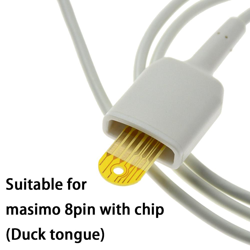 Compatible for Masimo 8 Pin with Chip(Duck Tongue) Monitor, Disposable SPO2 Probe Sensor, SPO2 Finger Sensor,  Blood oxygen Saturation Data Monitoring
