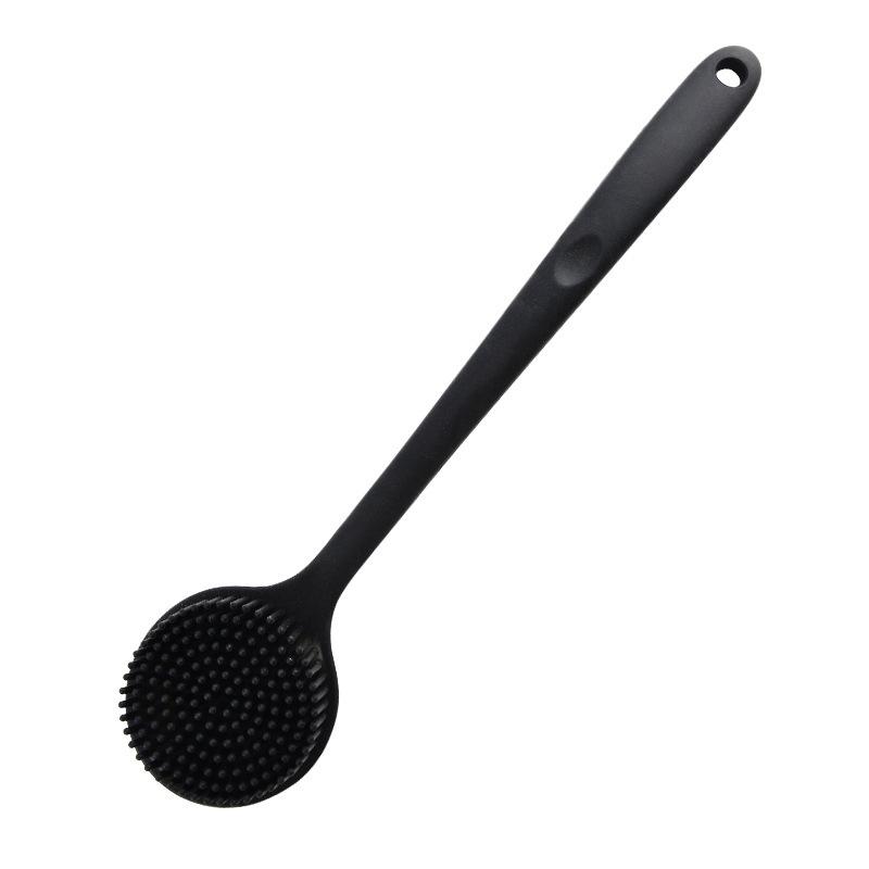 Premium Silicone Bath Brush - Soft Bristles, Long Handle, Double-Sided Back Scrubber
