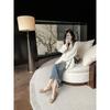 Fashion French Flat Velvet Single Shoes, Ballet Shoes, 2025 New Model, Shallow Bow, Gentle Insole, Height-increasing Single Shoes