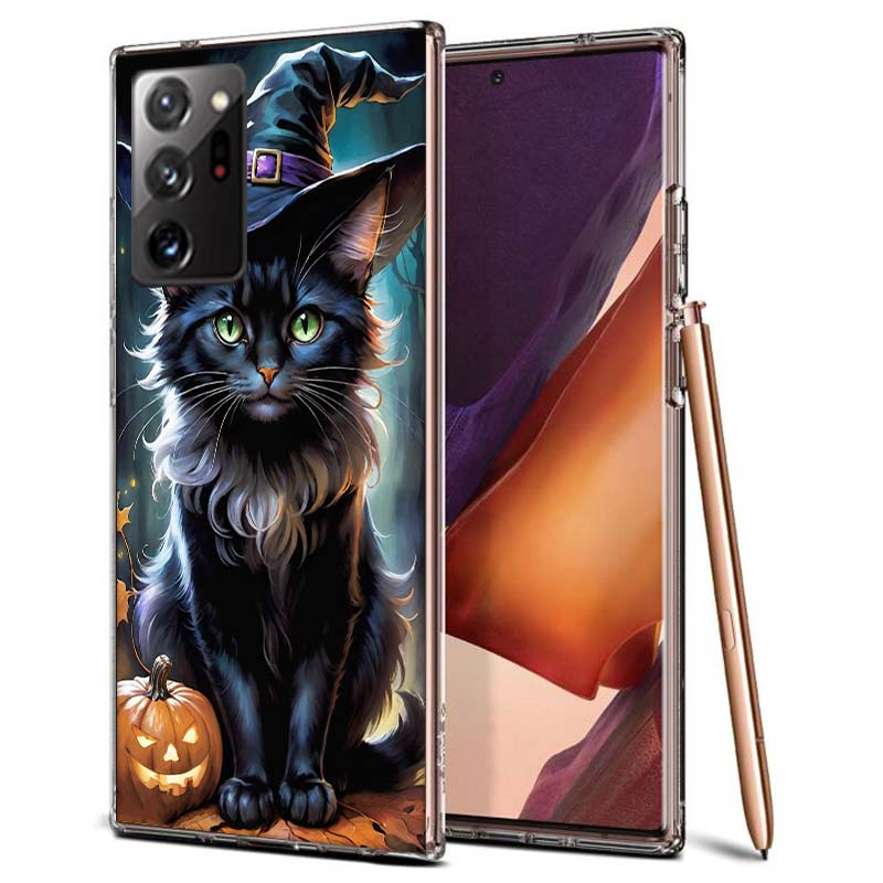 Halloweenové kouzelné kočičí pouzdro na telefon pro Samsung A55 A35 A25 A15 A07 A05S A16 A17 A26 A36 A37 A56 A57 Galaxy Note 20 10 A50S A71 A51 A
