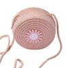Children Shoulder Bag Straw Woven Flower Decor Pastoral Style Crossbody Bag Zipper