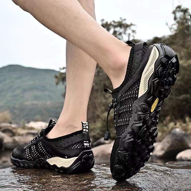Letní brodící boty Síťovaný povrch Prodyšné Boty Pánské Boty do vody Síťované otvory Outdoorová obuv pro horolezectví Pánské boty