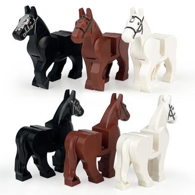 Medieval World War Horse Black Horse Building Blocks Toy White Horse Brown Horse