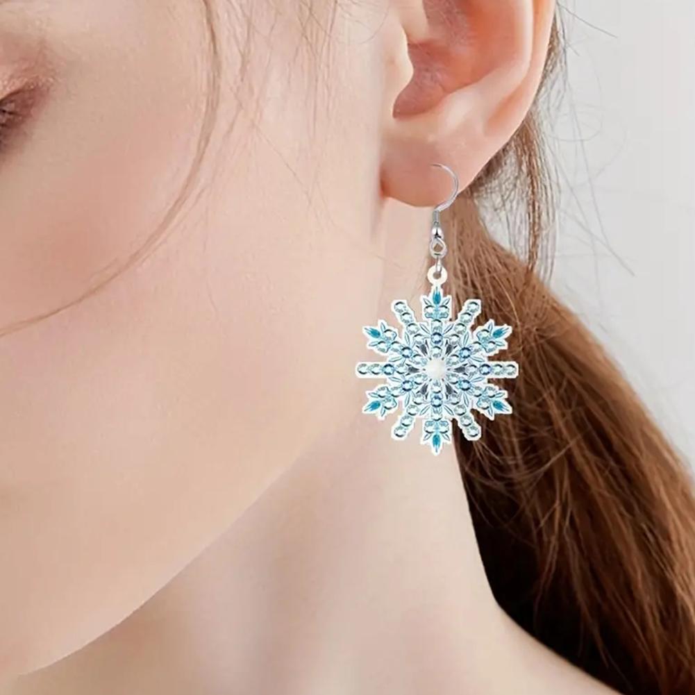 10 Pairs Diamond Earrings Making Kit Snowflake Boho Diamond Art Earring Making Kit DIY Diamond Painting Earring Making Craft Kit