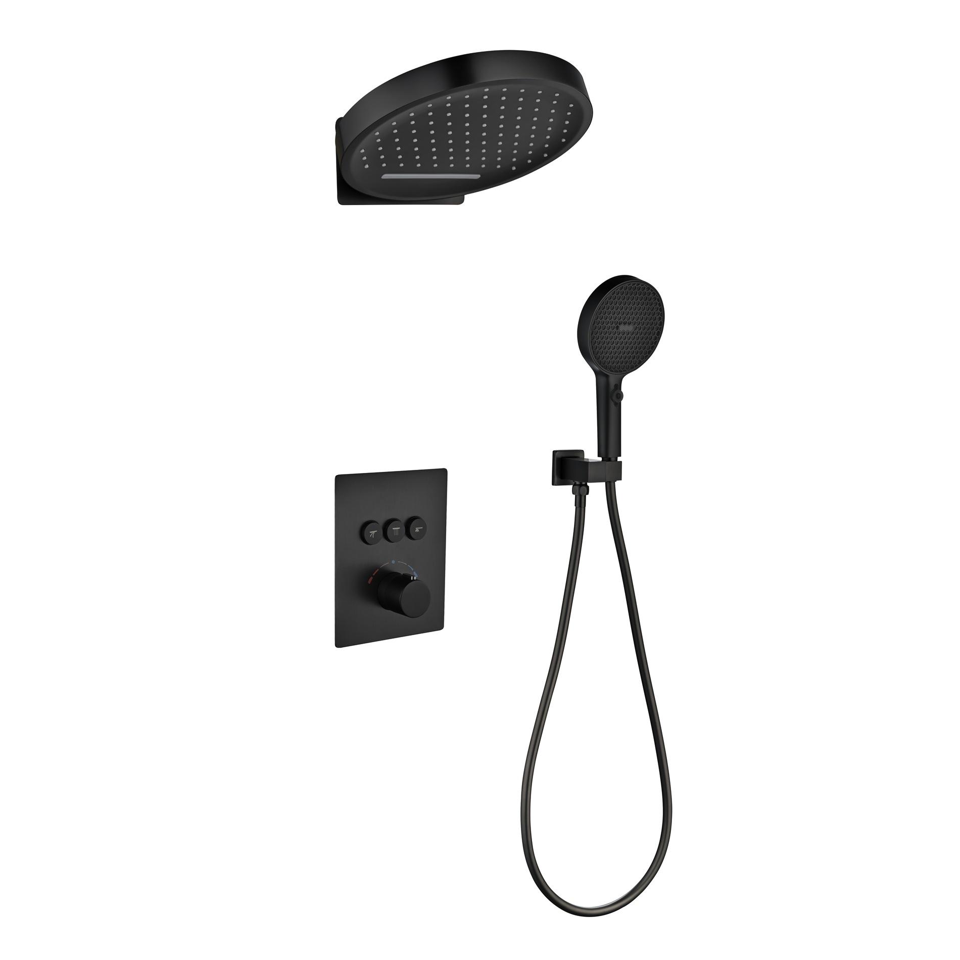 

Wall Conceal Bathroom Shower Faucet Set Brass 2 ways Rainfall Bathroom wall mounted shower faucet set grey chrome black чёрный