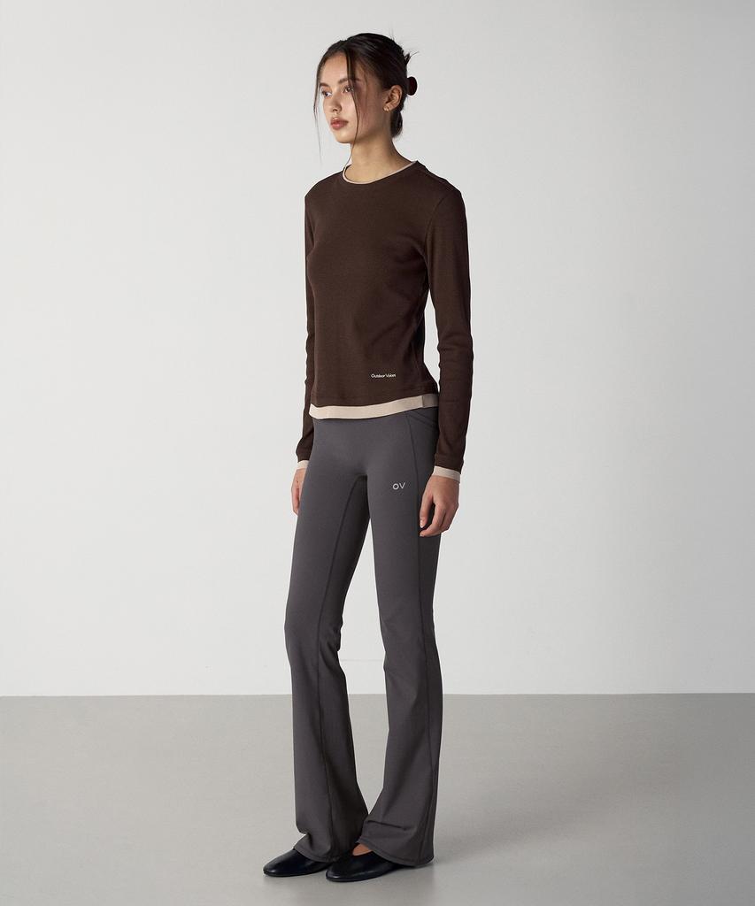 OUTDOOR VOICES (W)Layered Long Sleeve Tee (Brown)