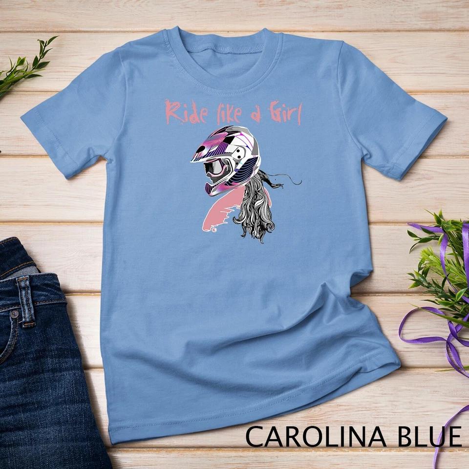 Motocross Shirt Women Dirt Bike Girls Tee RIDE LIKE A GIRL Unisex T-shirt 3 S