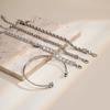 Accessories, stacked metal open bracelets, women's bracelets, niche full diamond twist chain bracelet set