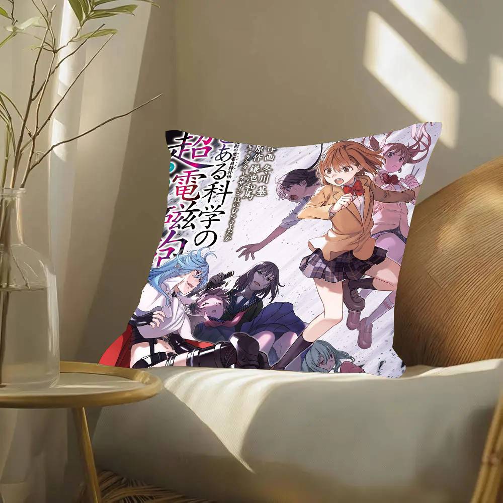 A Certain Scientific R-Railgun Anime Pillow Case Fashion Square Pillowcase Bedroom Sofa Room Ins Decoration Leisure