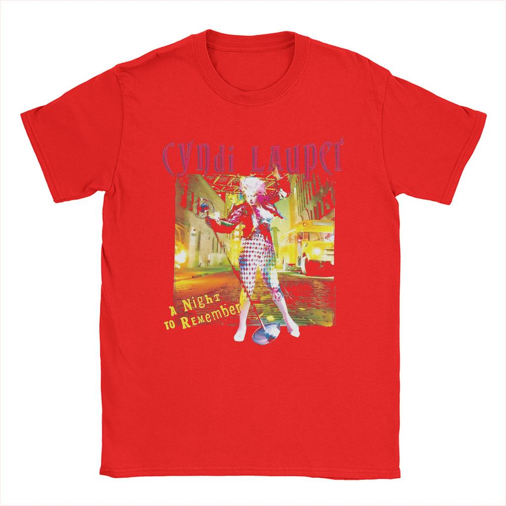 Herren Cyndi Lauper Sänger Tour T-Shirts Sie ist so ungewöhnlich Baumwollkleidung Verrückte Kurzarm Rundhals T-Shirts Einzigartige T-Shirts