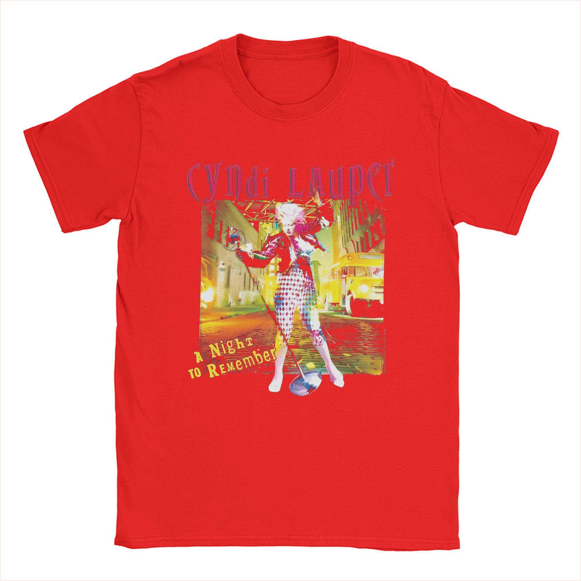 Men s Cyndi Lauper Singer Tour T Shirts She s So Unusual Cotton Clothing Crazy Short Sleeve Crewneck Tees Unique T-Shirts S